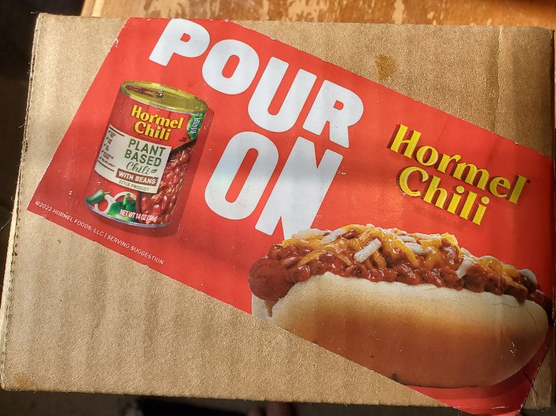 Hormel chili box