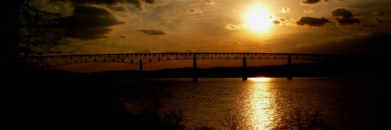 A bridge with sunset