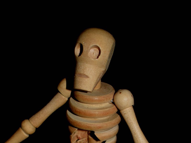 A wooden skeleton