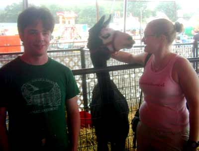 Zack, a llama, Emily