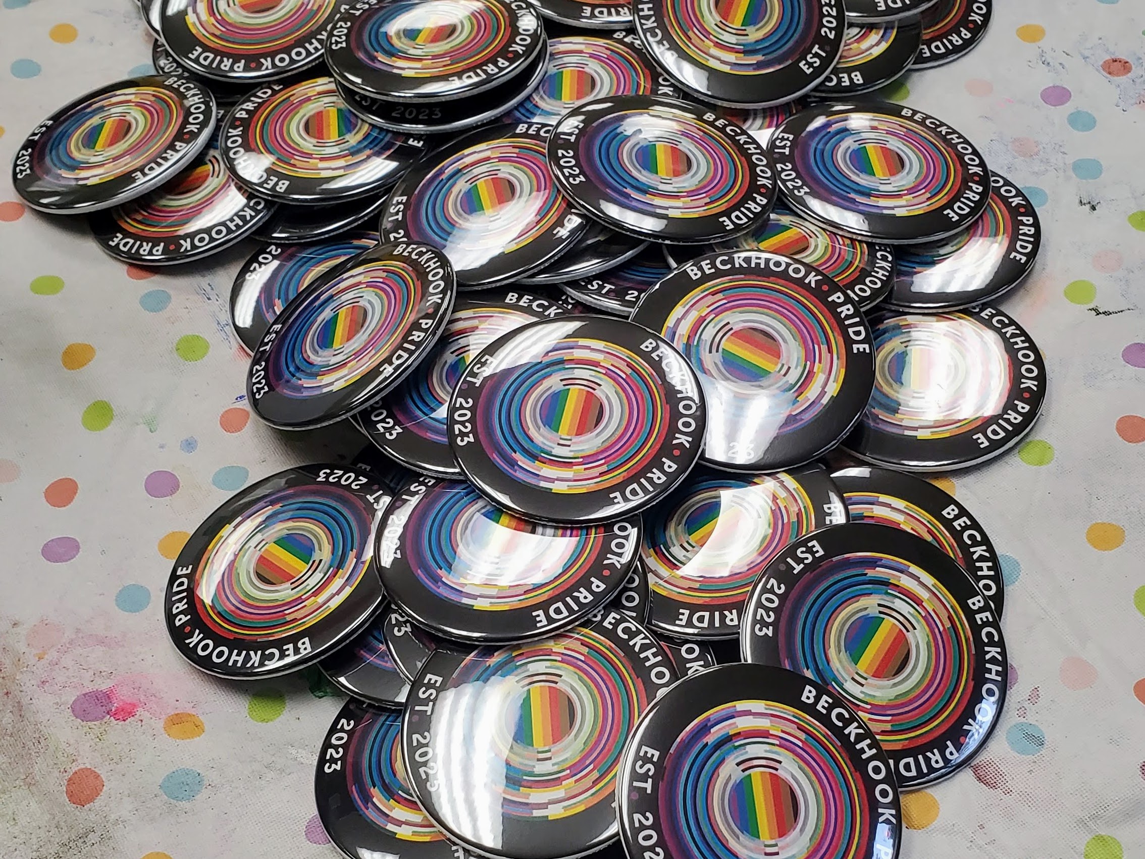 BeckHook Pride buttons.
